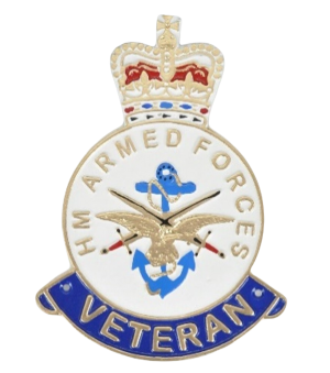 HM Armed Force Veteran Badge Wall Cast Iron Sign / Plaque - 25cm