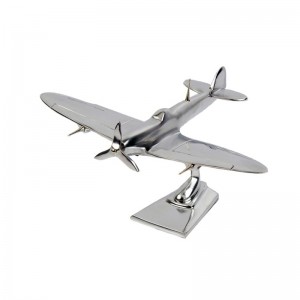 Spitfire Plane Medium Nickel Plated Aluminium - 25cm