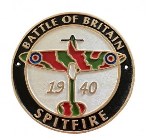 Battle of Britain Spitfire 1940 Plaque - Cast Iron - 24cm