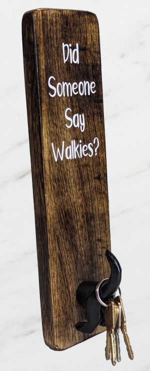 Did Someone Say Walkies Wall Hook - Wooden - Aluminium - 29cm