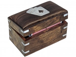 Double Chest Card Box - Sheesham Wood - 12cm