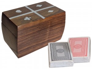 Double Chest Card Box 2 - Sheesham Wood - 12cm