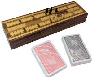 Cribbage With Wooden Pegs and 2 Deck Of Cards - 26cm