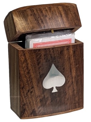 Flip Open Card Box - Sheesham Wood - 11.5cm