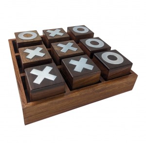 Tic Tac Toe Blocks - Sheesham Wood - 18cm