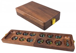 Folding Mancala With Glass Balls - 20.3cm