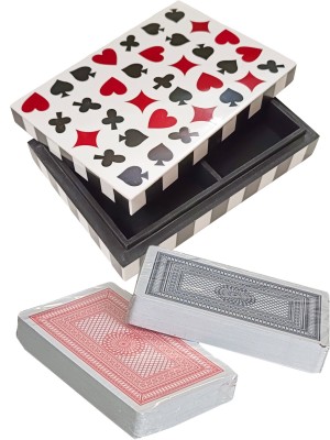 Intricate Resin Multi Suit Double Playing Card Box  - 15cm