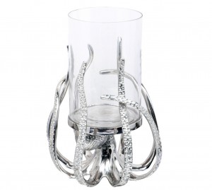 Octopus With Glass Tealight Candle Holder 33cm