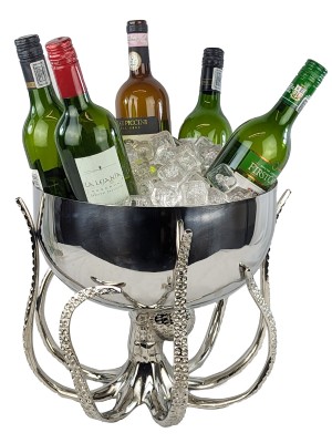 33cm 6/8 Bottle Stainless Steel Ice Bowl With Octopus Base N/P 