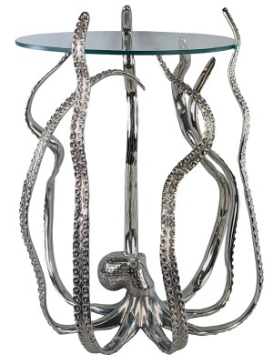 56cm Large Octopus Side Table With Glass Top N/P