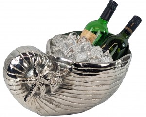 37cm Large Cornucopia Shell 3/4 Bottle Ice Bucket N/P