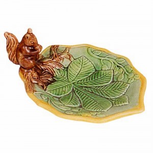 Majolica Squirrel Tray