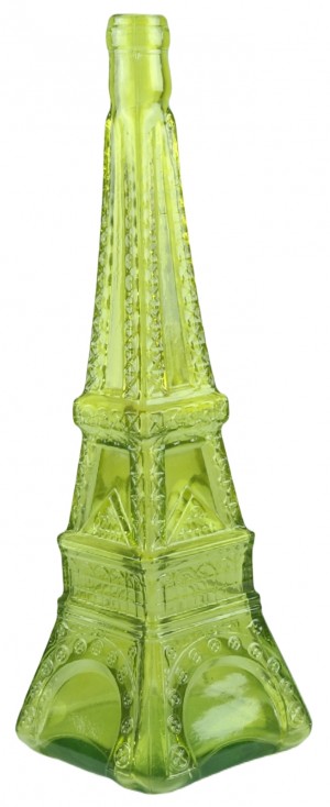 Lime Yellow Glass Eifel Tower Bottle 35cm (JOB LOT OF 22)