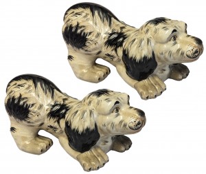 Set of 2 Staffordshire Black & White Dogs 36cm