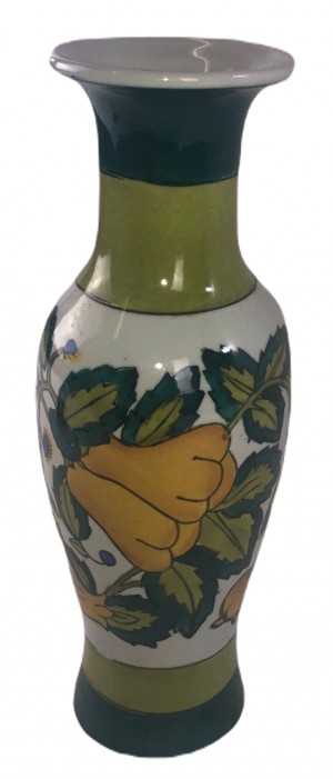 Flower Design Vase Green/Yellow 26cm