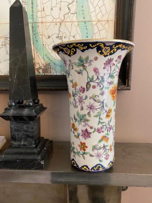Chinese Hand Colored Crackle Glazed Vase 28cm