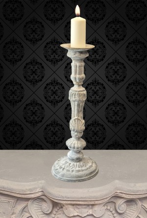 54cm Lead/Rust Finish Candlestick 