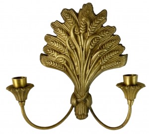 Antique Brass Wall Candle Holder / Wheat Cold 28cm