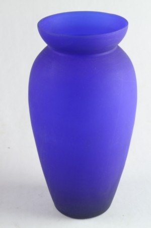 Dark Blue Frosted Vase 26.5cm High (JOB LOTOF 10)