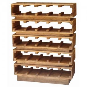 Acacia 25 Champagne Bottle Rack (Light Stain) 116cm