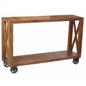 Acacia Lisbon Console Table On Wheels 150cm  ***SECONDS***