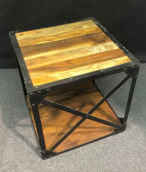 Acacia Industrial Side Table 