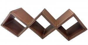 Stitched Faux Leather Display Shelf - 62cm