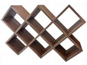 Stitched Faux Leather Display Shelf Double - 62cm