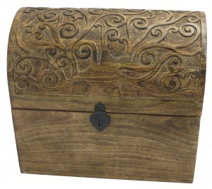 40cm Mango Wood Tree Of Life Design Wine Box (Holds 6)