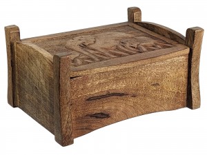 Mango Wood Elephant Jewel Box 27cm