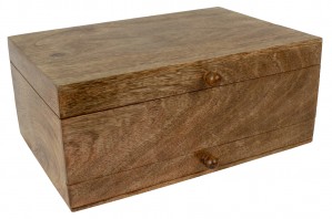 Mango Wood Large Plain Vanity Box 33cm