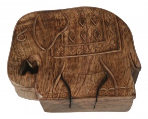 Mango Wood Elephant Puzzle Box 12.5cm