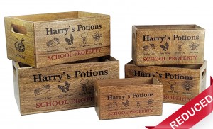 Set of 5 Mango Wood Harry's Crates 34cm