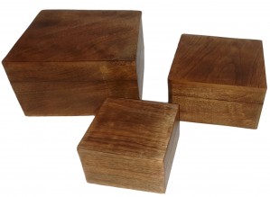 Set of 3 Square Boxes - Plain 17.8cm