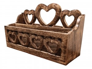 Mango Wood Cutwork Heart Letter Rack
