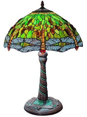 Dragonfly Tiffany Shade On Mozaic Base Table Lamp 58cm