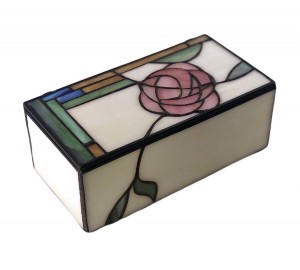 Mackintosh Style Tiffany Jewellery Box 20.0cm