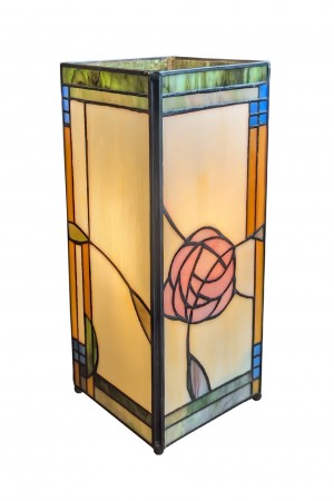 Mackintosh Tiffany Style Square Table Lamp 27cm