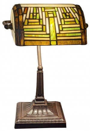 Art Deco Tiffany Bankers Lamp 38cm