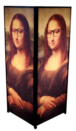 Mona Lisa Square Lamp Screen Printed - 27cm