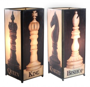 Chess (4 Panels) Square Lamp Screen Printed - 27cm