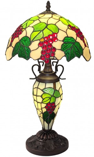 Double Lamp With Resin Base - 56cm Medium - Grape Design