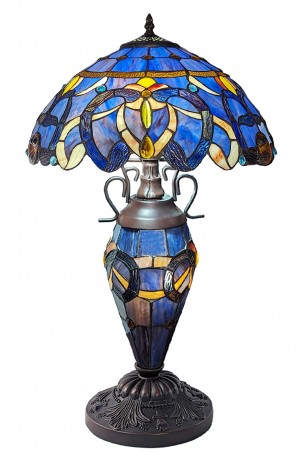 Art Nouveau Double Lamp With Resin Base 56cm Medium - New Design