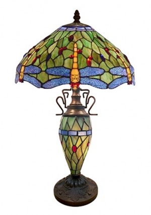 Double Lamp With Resin Base 60cm Large - Dragonfly Design