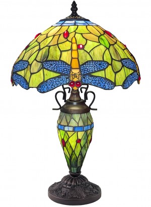 Double Lamp With Resin Base 60cm Large - Dragonfly Design