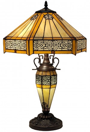 Double Lamp With Resin Base 60cm Large - Art Deco Design