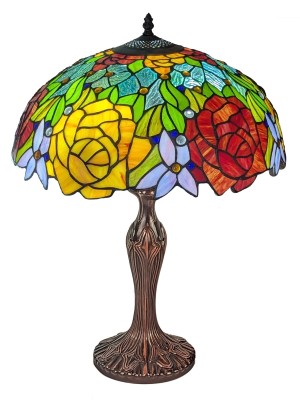 Large Rose Snowdrop Tiffany Table Lamp 59cm 