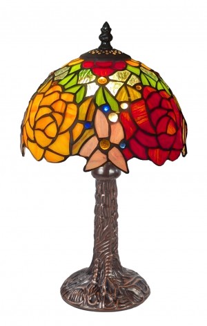 Rose & Snowdrop Tiffany Table Lamp (Small) 34cm 