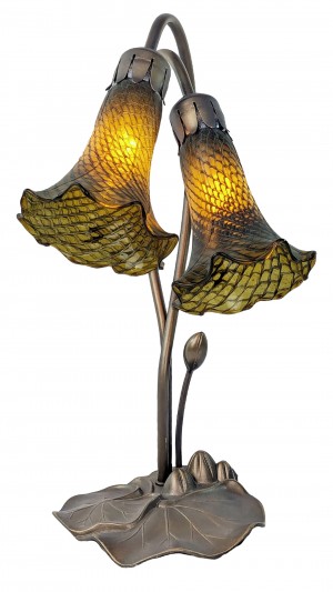Double Lily Lamp Venetian Amber Shade - 40cm