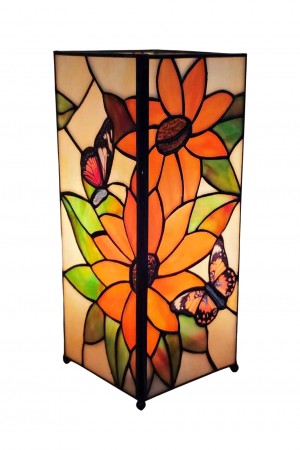 Sunflower and Butterfly Square Lamp 27cm 